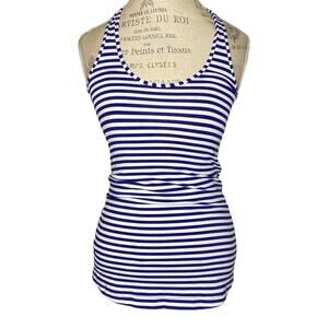 Lululemon Cool Racerback Pigment Blue White Narrow Bold Stripe Women’s Size 0